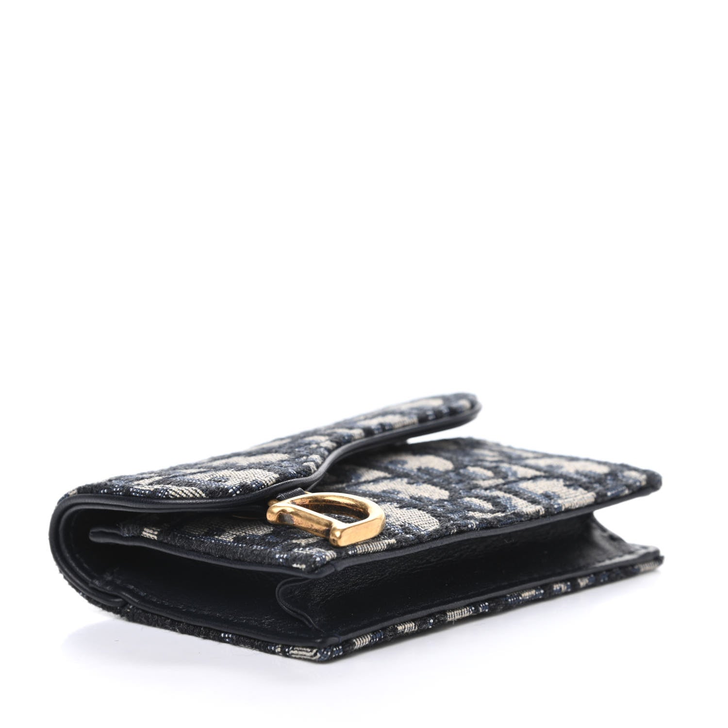 Christian Dior Oblique Saddle Card Holder Blue 3 of 5