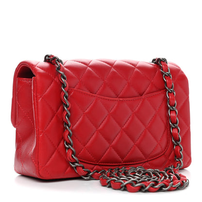 Chanel Lambskin Quilted Mini Rectangular Flap Red 4 of 10