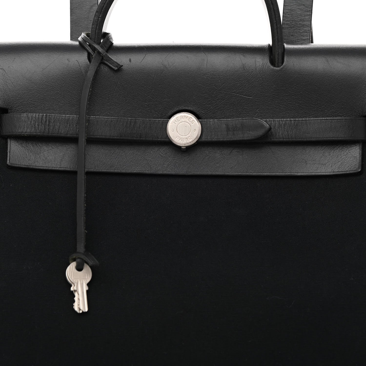 Hermes Toile Vache Calfskin Herbag 30 PM Backpack Black 10 of 18