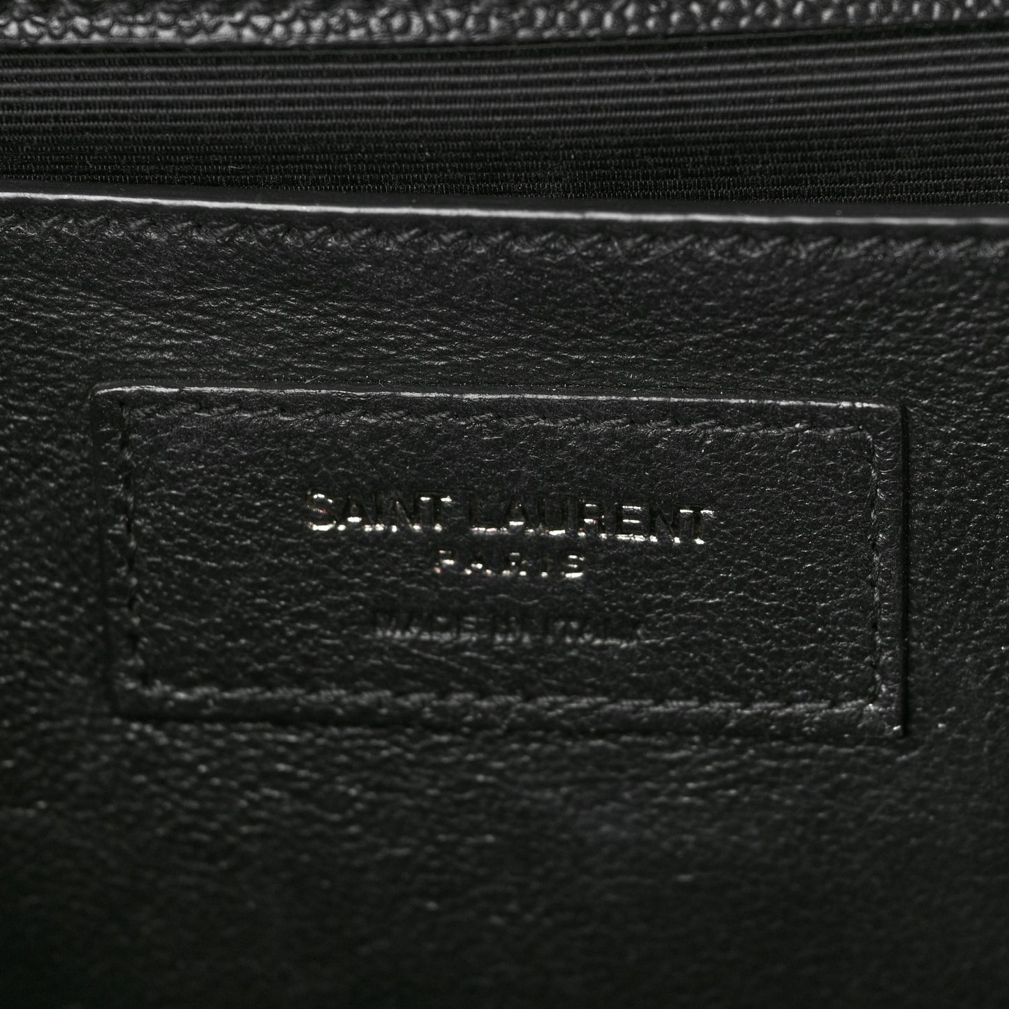 Grain De Poudre Textured Mixed Matelasse Triquilt Medium Monogram Satchel Black