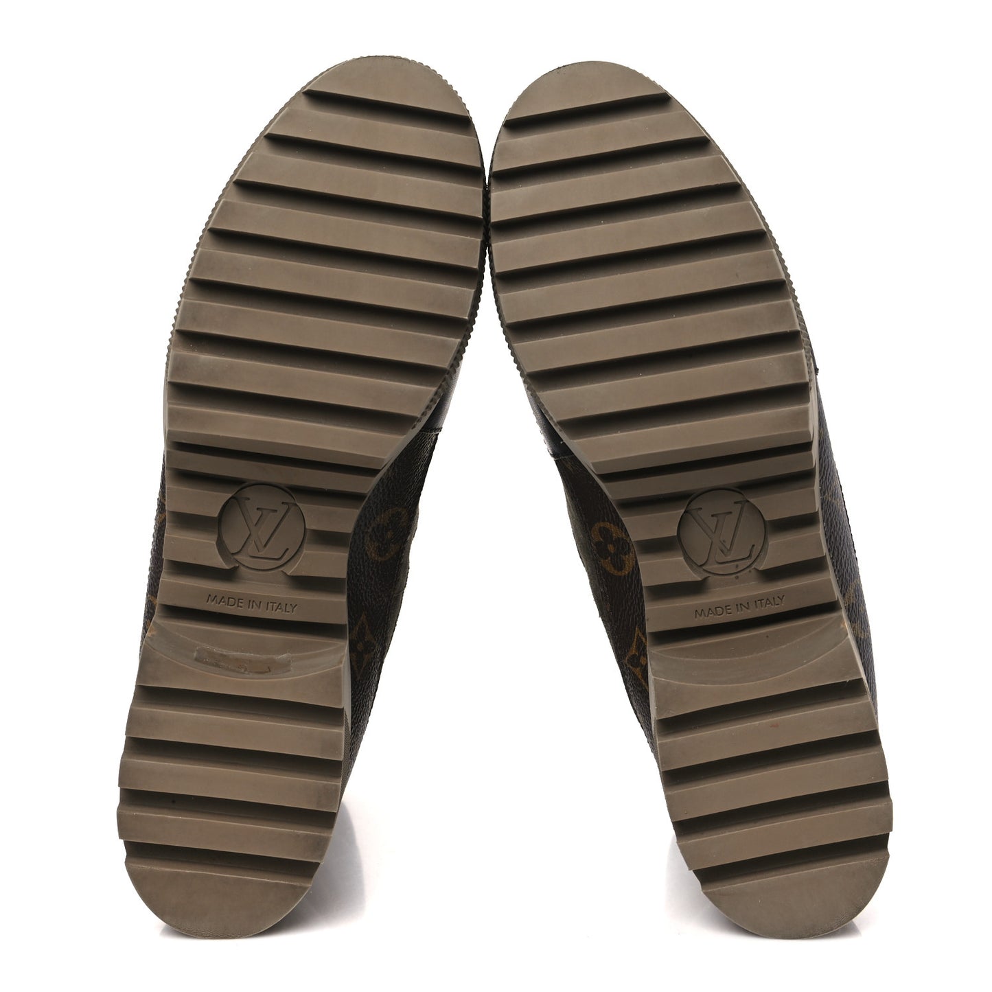 Suede Calfskin Monogram Laureate Platform Desert Boots 40.5 Taupe