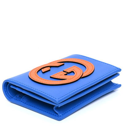 Gucci Calfskin Interlocking Card Case Bright Splash Carrot Orange 3 of 5