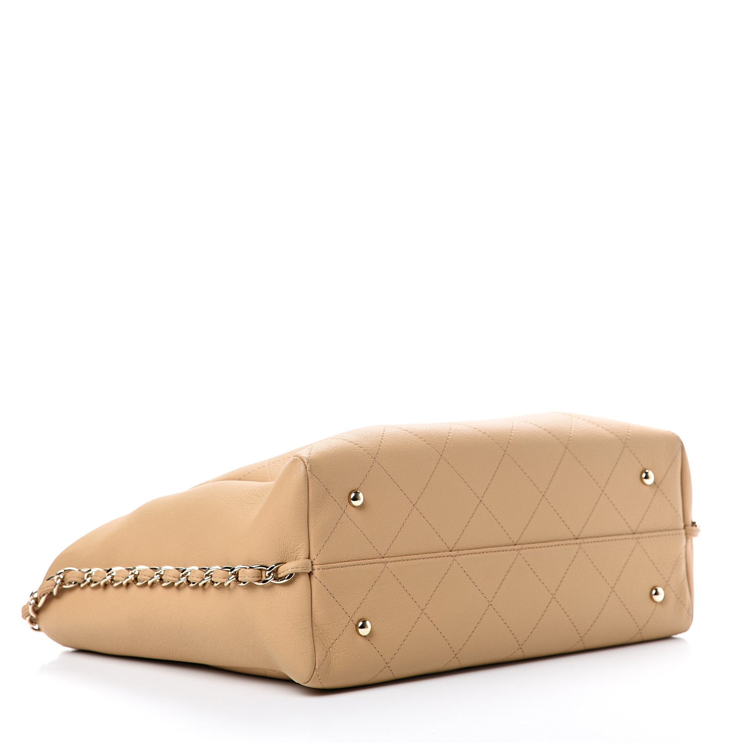 Bullskin Stitched Medium Shopping Bag Beige