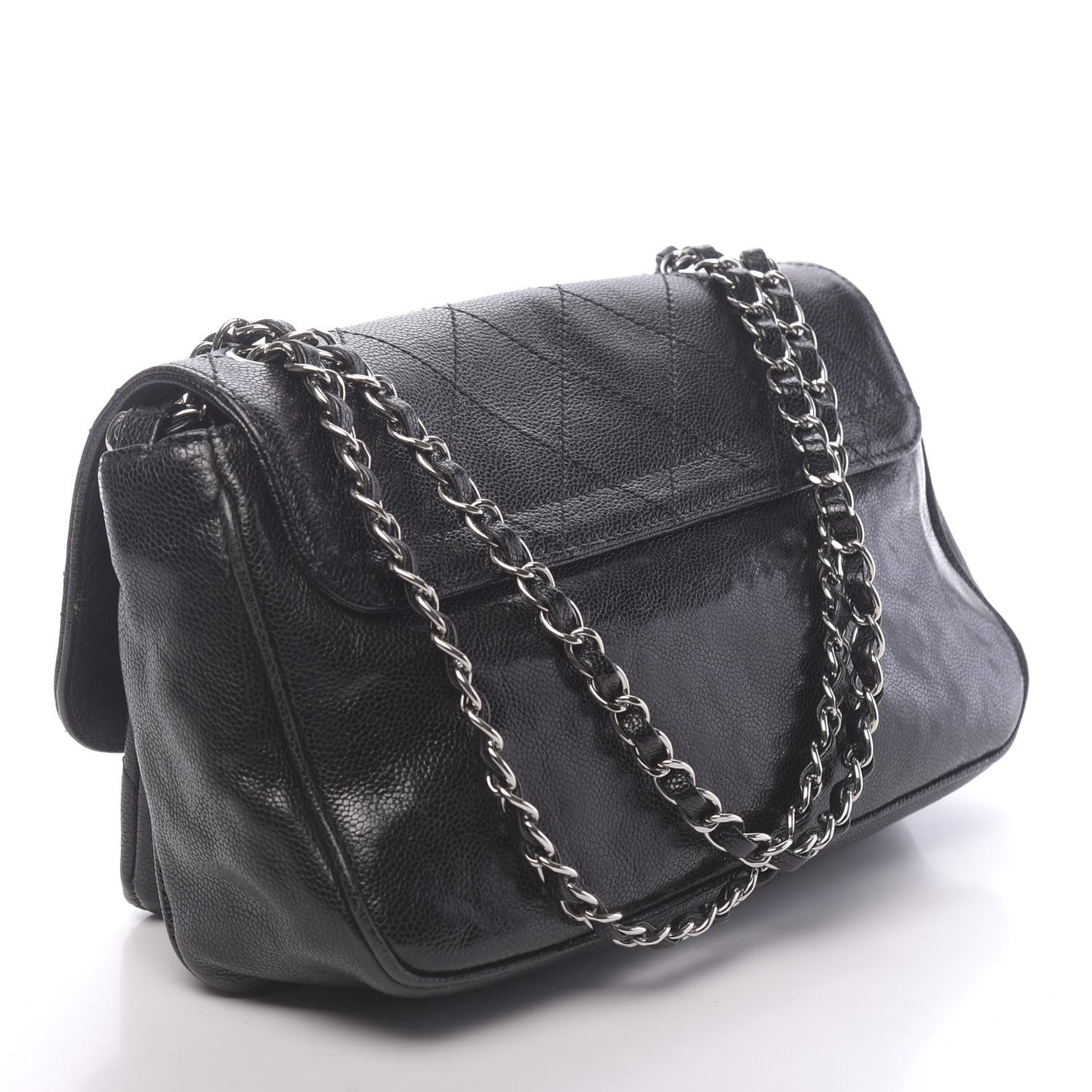 Glazed Caviar Pocket In The City Flap Black