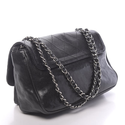 Chanel Glazed Caviar Pocket In The City Flap Black 3 of 10