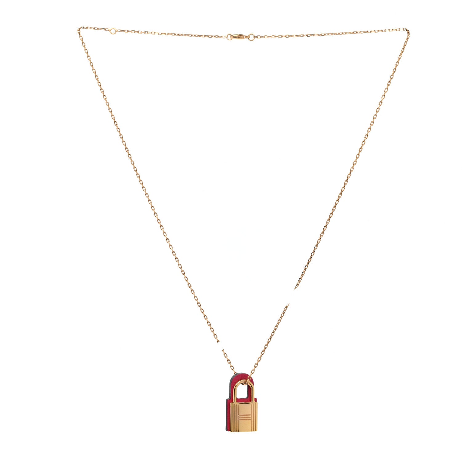 Hermes Swift Small O'Kelly Pendant Necklace Rose Mexico 3 of 6
