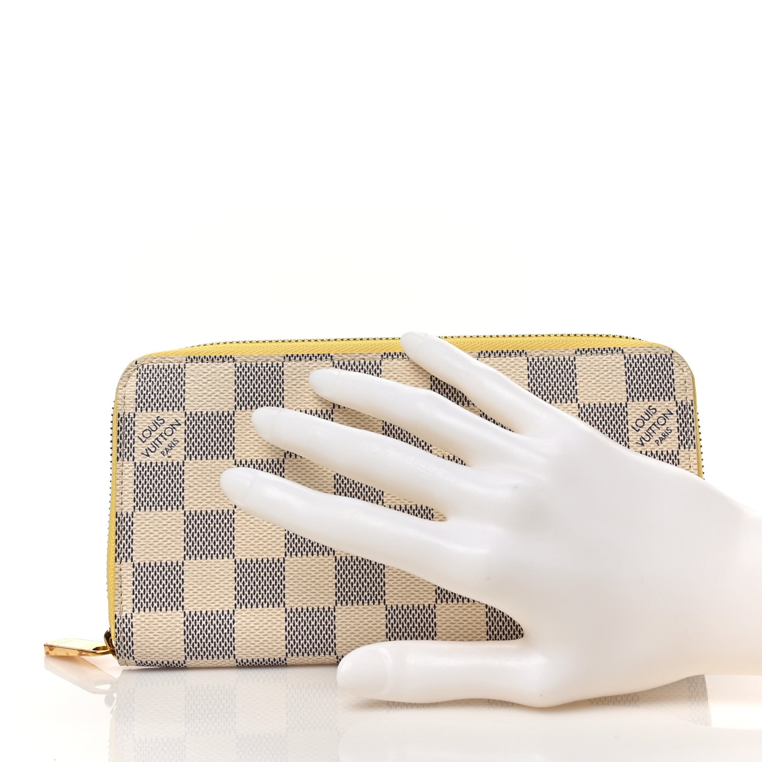 Louis Vuitton Damier Azur Zippy Wallet Jaune Pale 2 of 6