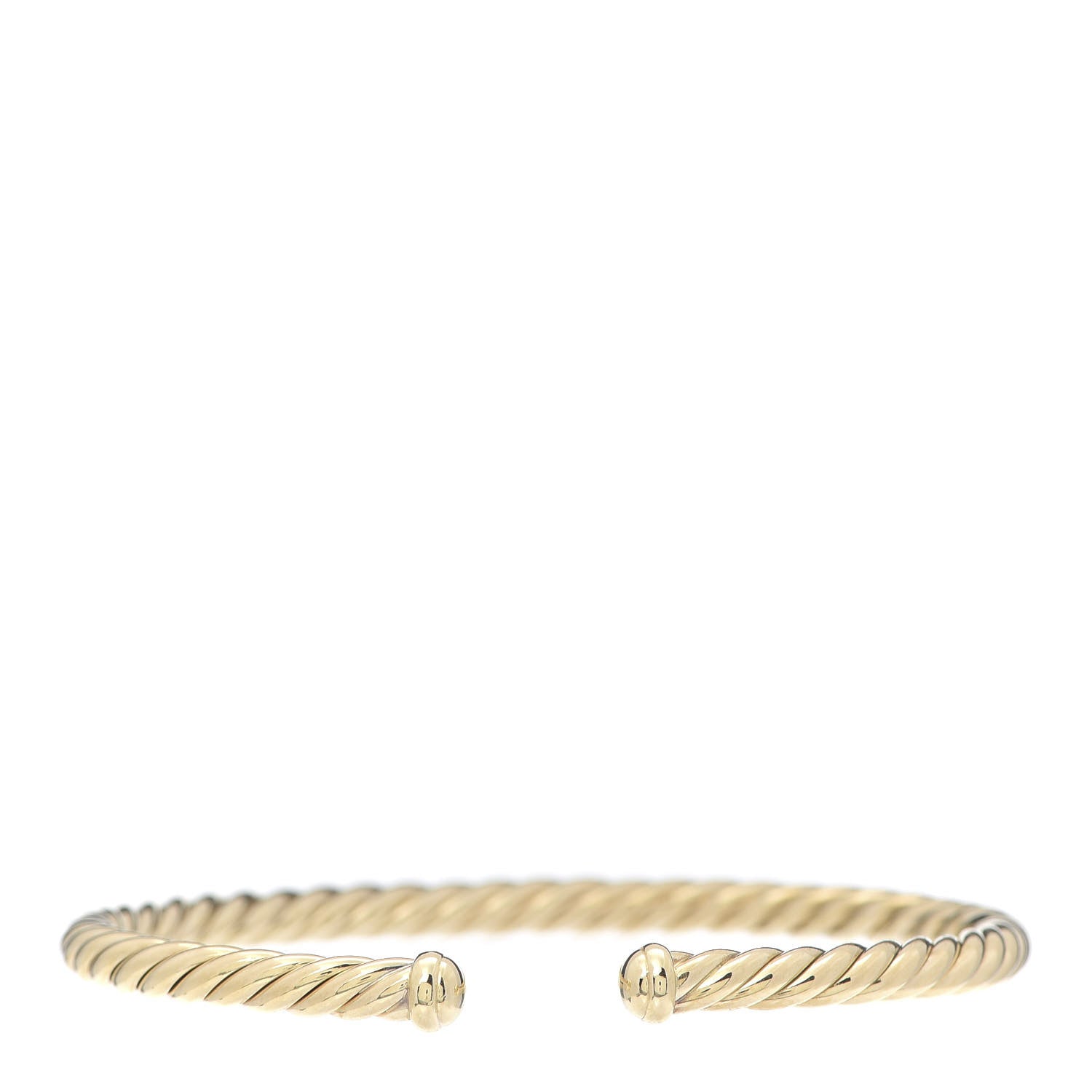 David Yurman 18K Yellow Gold 4mm Cablespira Bracelet 1 of 6
