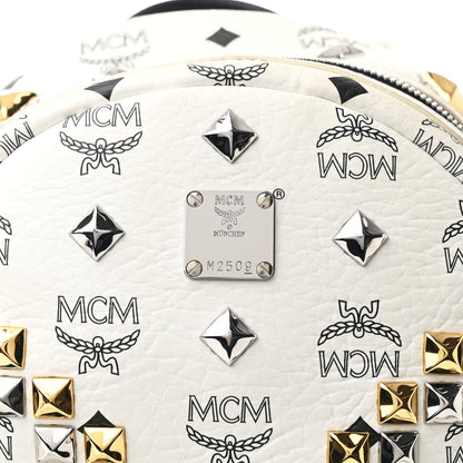 MCM Visetos Studded Small Stark M Backpack White 8 of 10