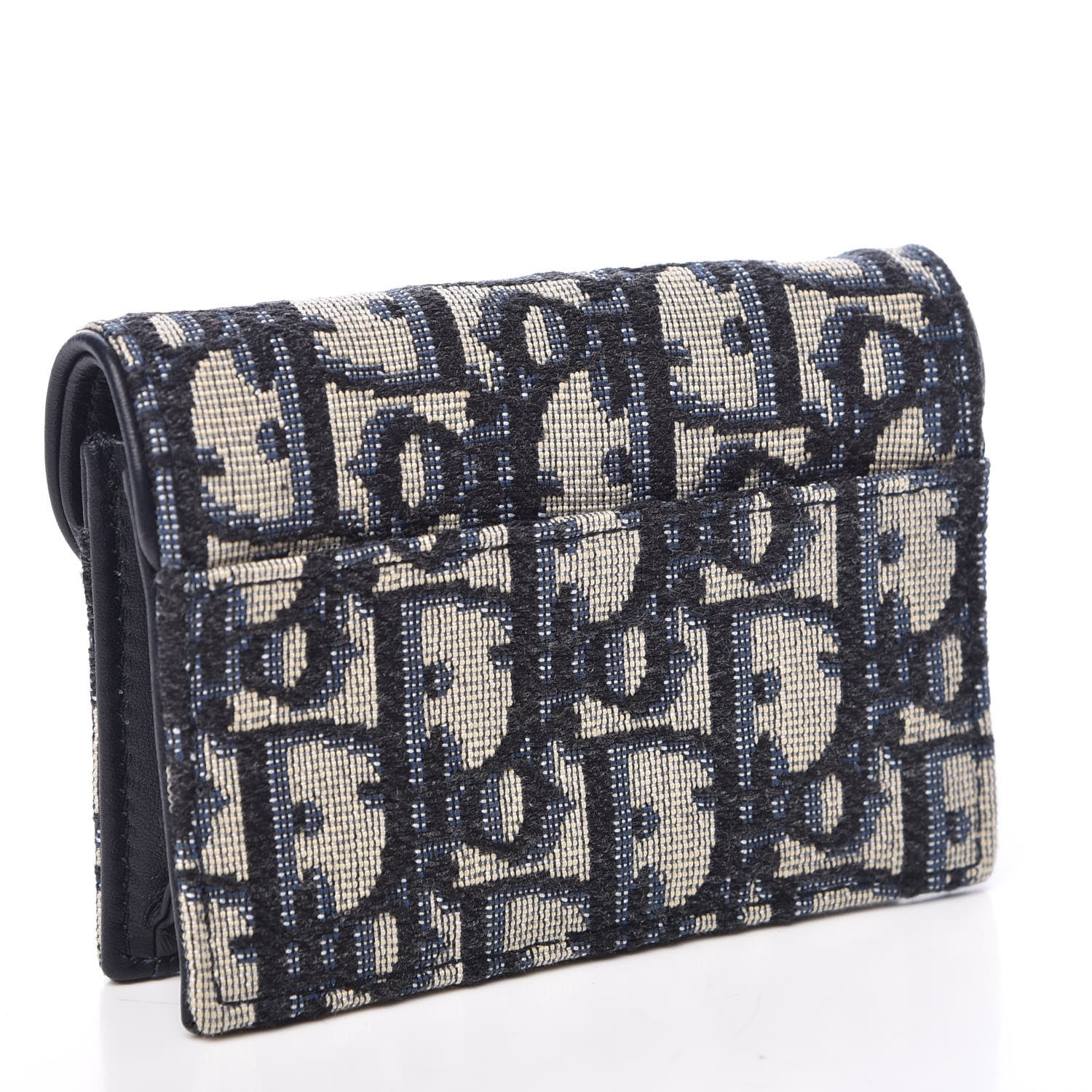 Christian Dior Oblique Saddle Card Holder Blue 3 of 8