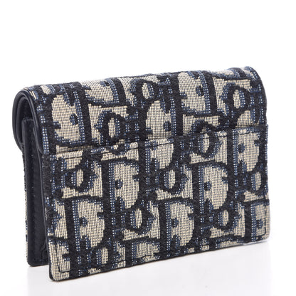Christian Dior Oblique Saddle Card Holder Blue 3 of 8