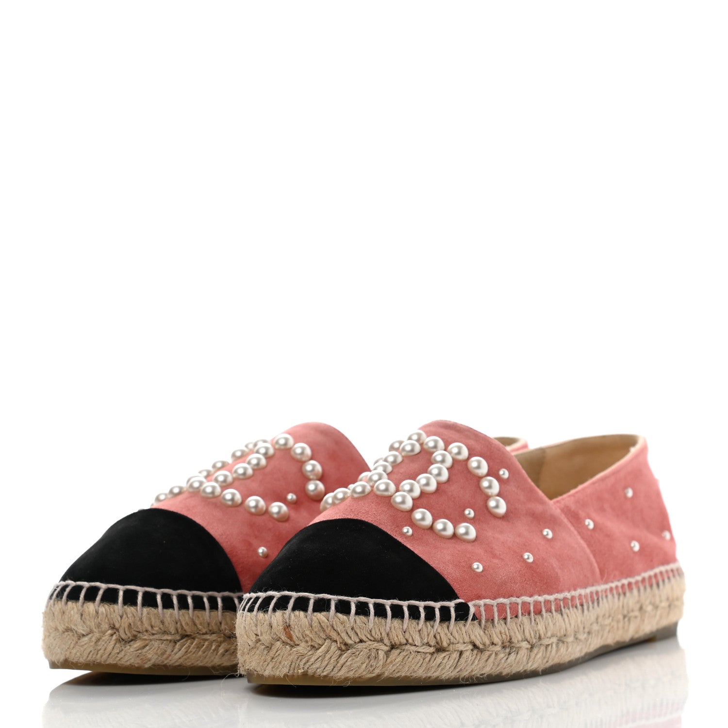 Chanel Suede Pearl CC Espadrilles 40 Pink 3 of 10