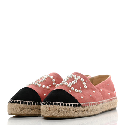 Chanel Suede Pearl CC Espadrilles 40 Pink 3 of 10