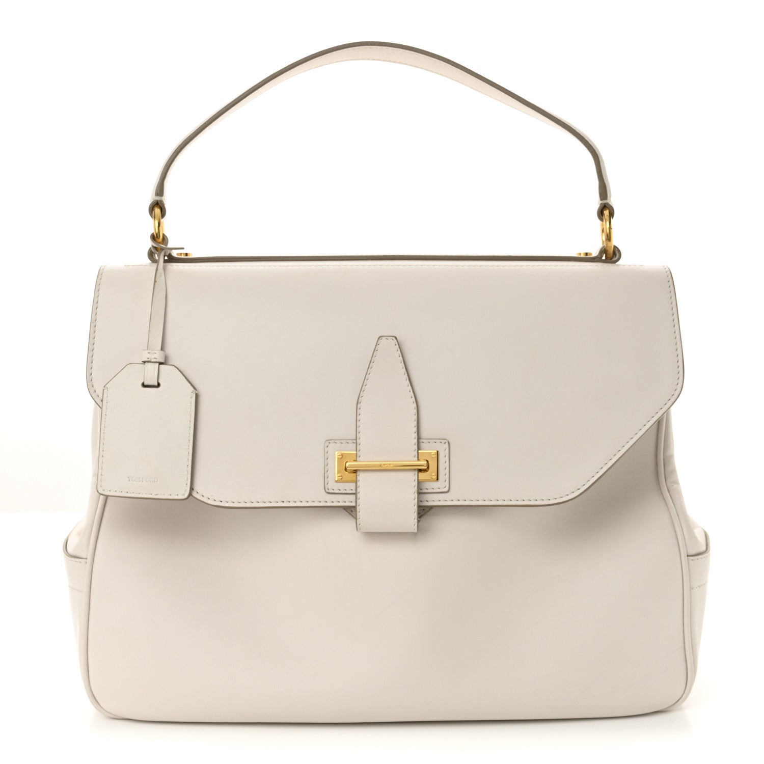 Tom Ford Calfskin Top Handle Bag Ivory 2 of 19