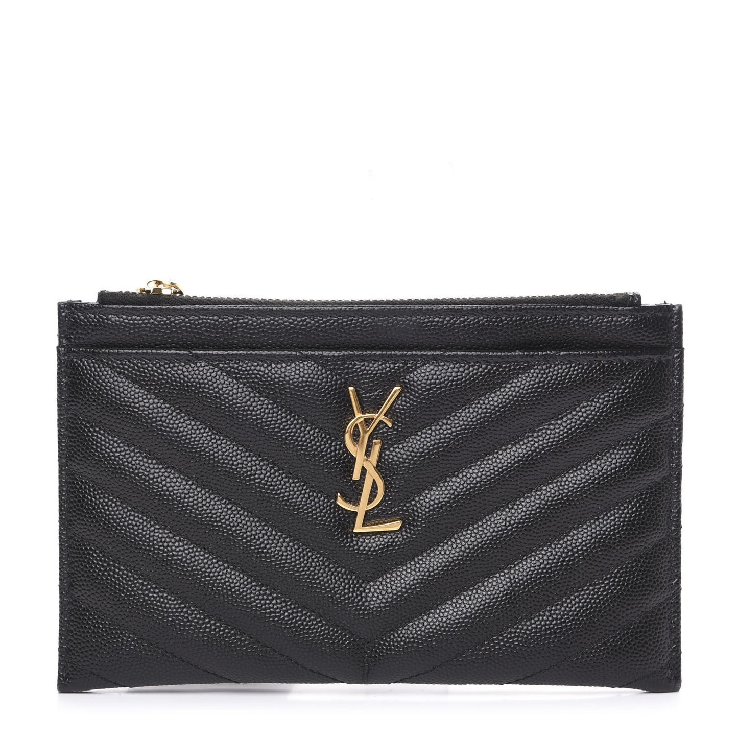 Grain De Poudre Chevron Monogram Bill Pouch Black