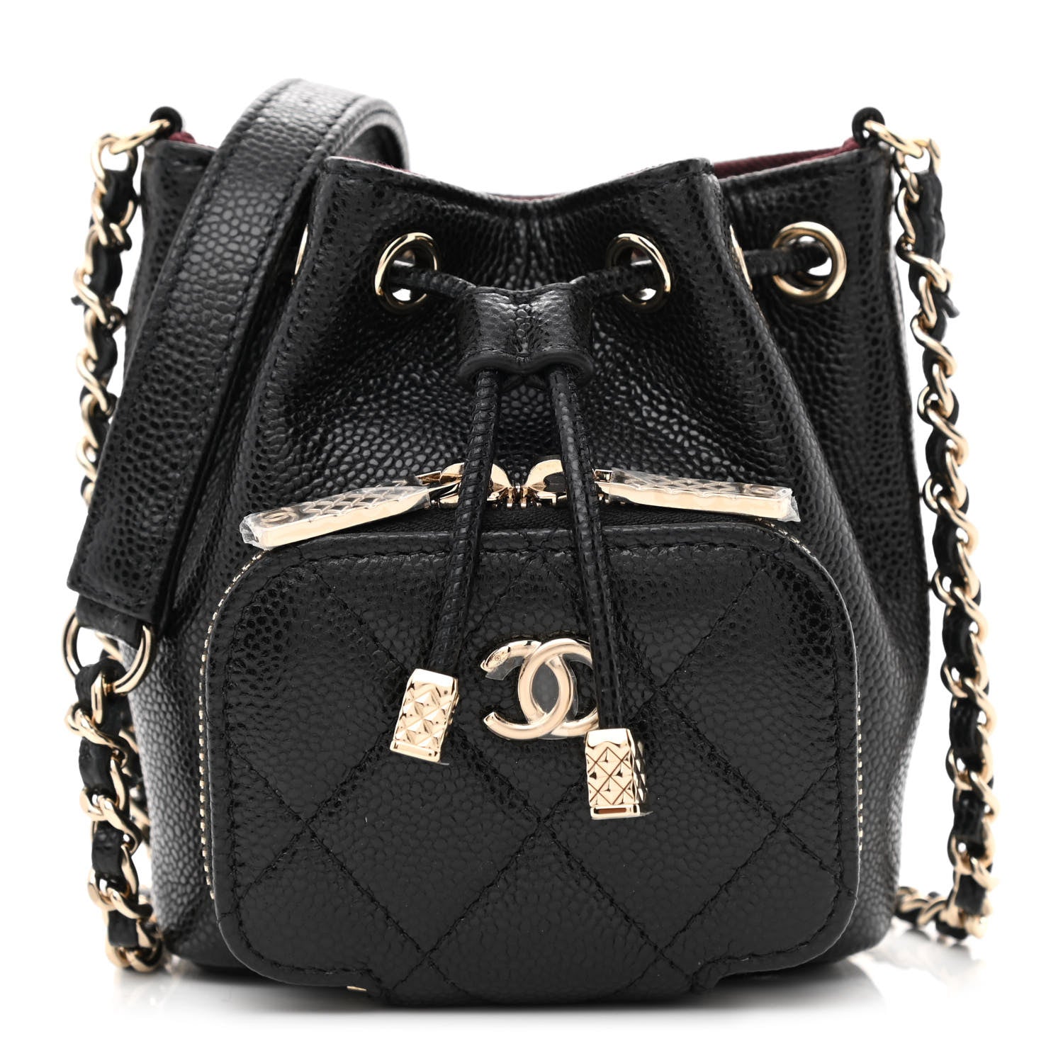 Chanel Caviar Quilted Mini CC Pocket Bucket Bag Black 1 of 10