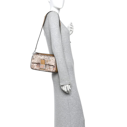 Fendi Satin Cuoio Romano Hand In Hand Campania Floral Baguette Multicolor 2 of 10