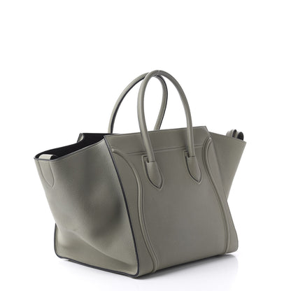 Celine Baby Grained Calfskin Medium Phantom Luggage Grey 2 of 12