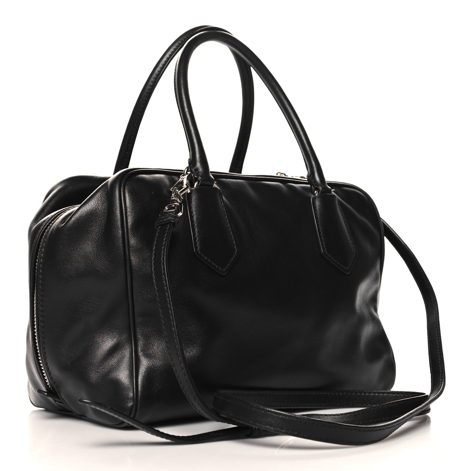 Prada Soft Calf Medium Inside Tote Black Turchese 3 of 13