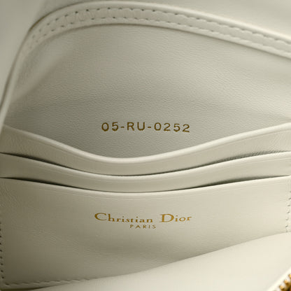 Christian Dior Calfskin Star Motif Macrocannage Mini Caro Bag Latte 6 of 9