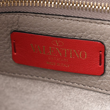 Valentino Garavani Grained Calfskin Small Rockstud Shoulder Tote Dove Gray 6 of 9