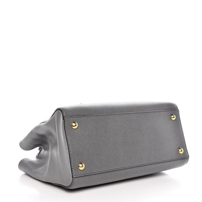 Fendi Vitello Elite Petite 2Jours Tote Grigio Grigio Chiaro 4 of 8