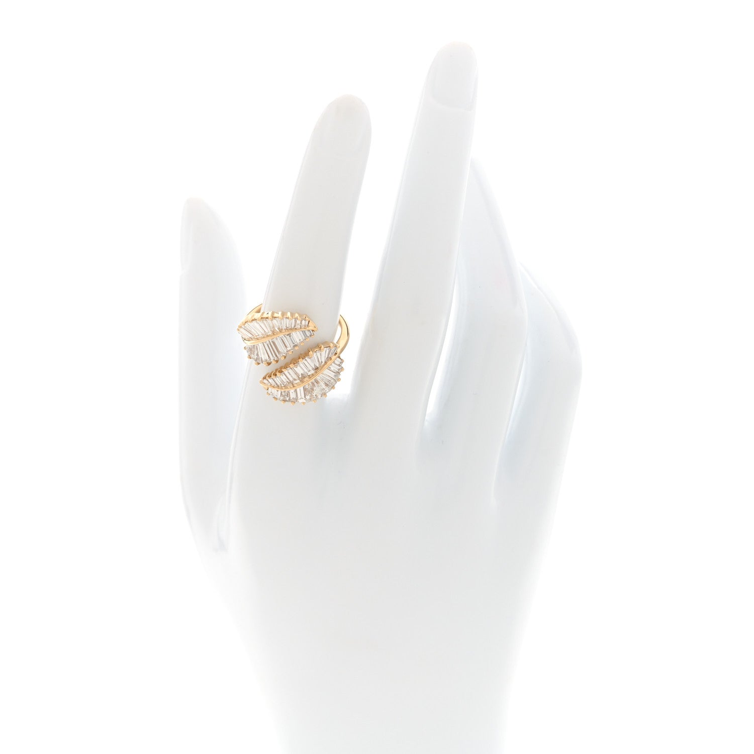 Anita Ko 18K Yellow Gold Diamond Classic Leaf Ring 53 6.5 2 of 4