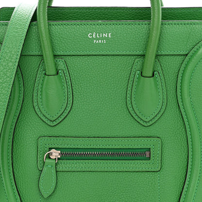 Celine Drummed Calfskin Nano Luggage Mint 9 of 11