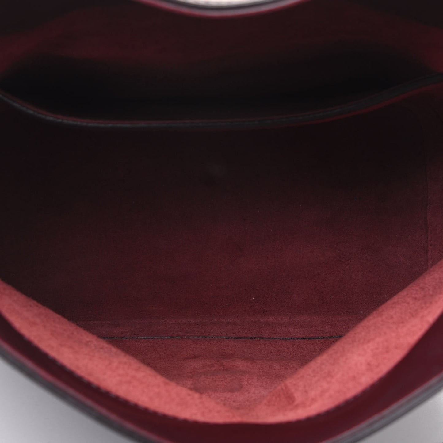 Smooth Calfskin Buckle Bucket Bag Burgundy