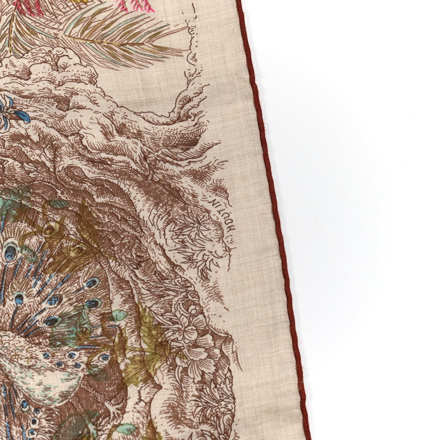 Cashmere Silk Le Jardin De Leila Au Bloc Shawl 140