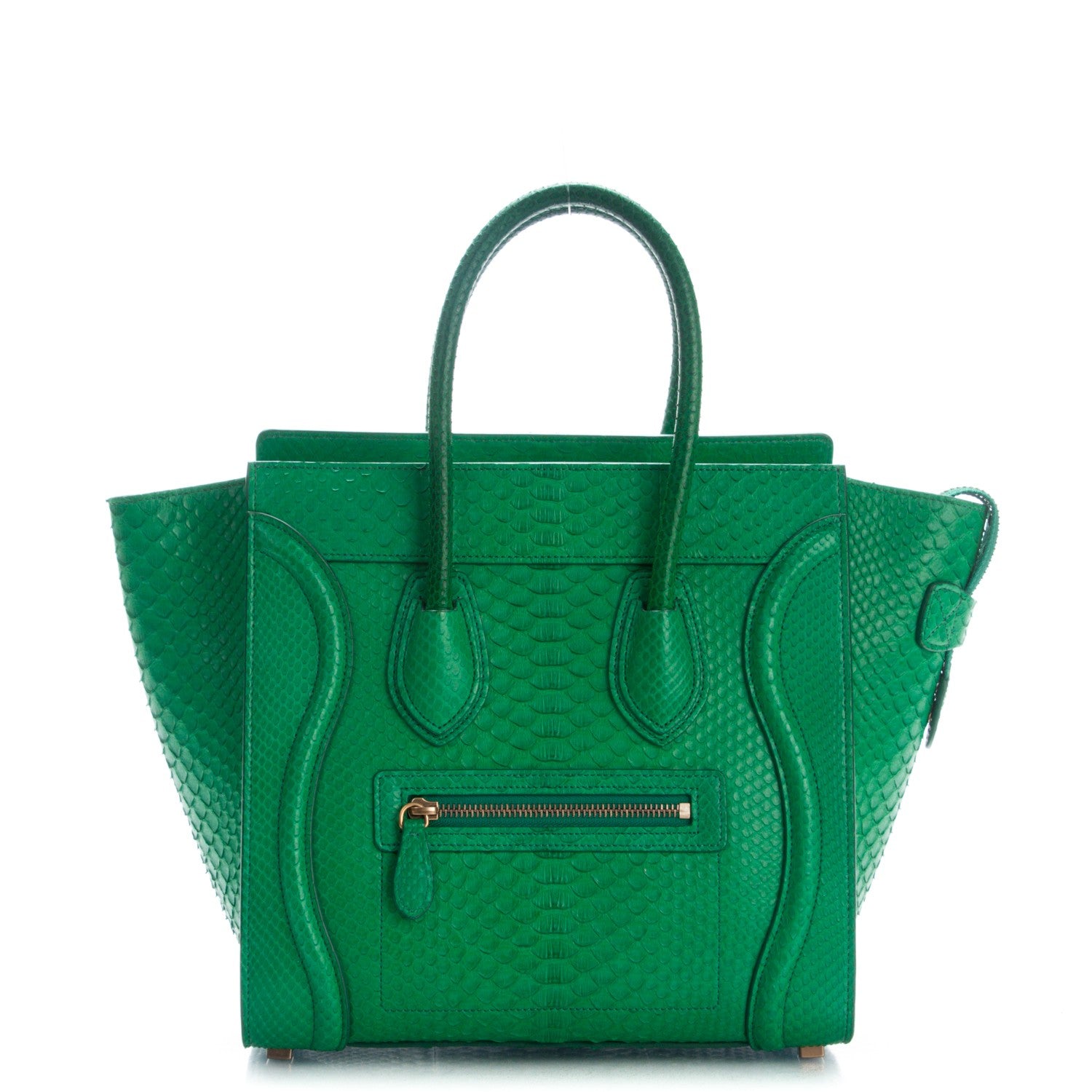 Celine Python Micro Luggage Grass Green 1 of 8