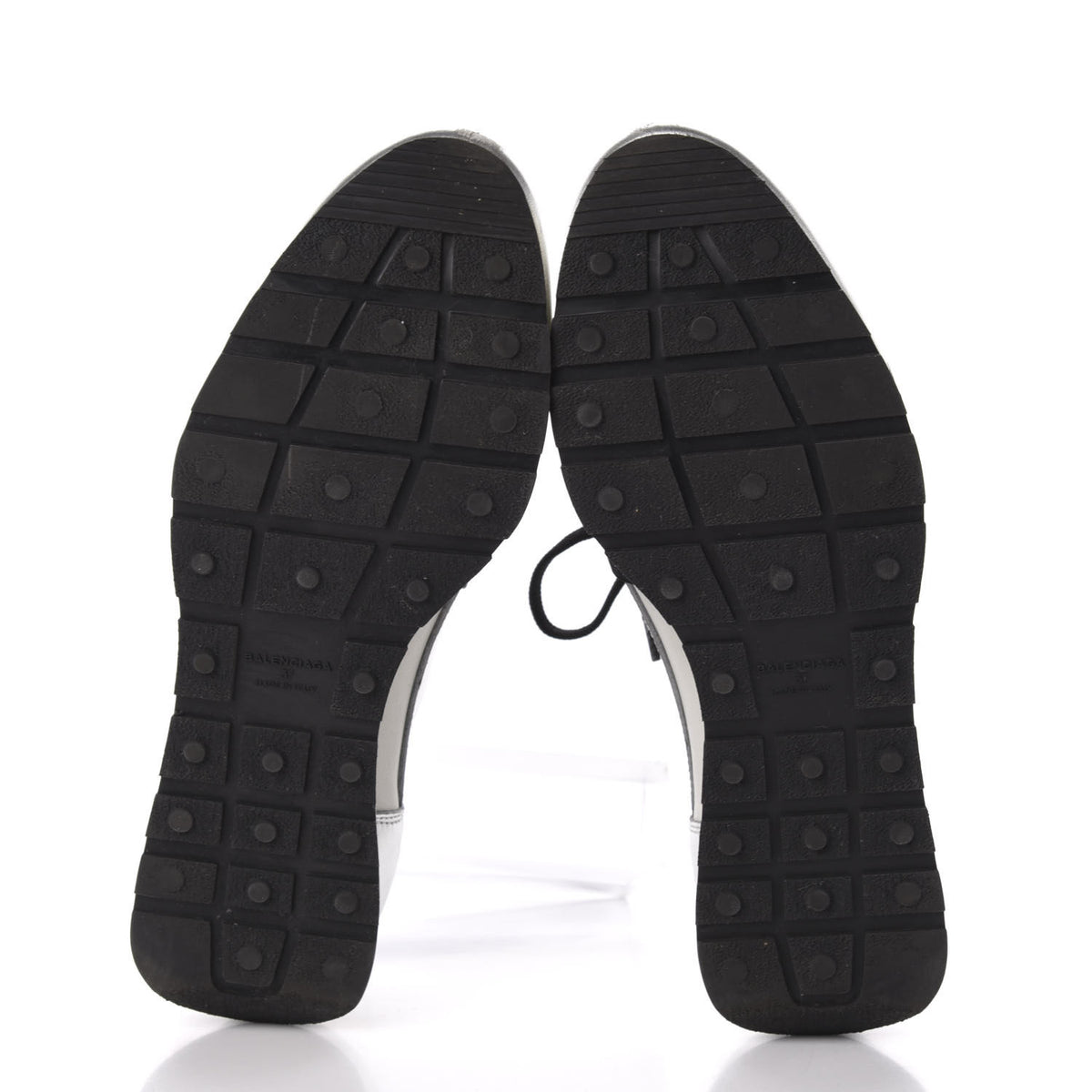 Balenciaga Mesh Calfskin Neoprene Womens Race Runner Sneakers 37 Black Silver 6 of 8