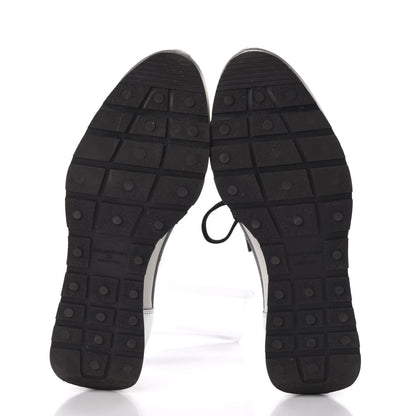 Balenciaga Mesh Calfskin Neoprene Womens Race Runner Sneakers 37 Black Silver 6 of 8