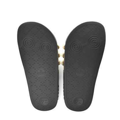 Gucci GG Supreme Monogram Pearls Slide Sandals 35 Beige 5 of 7