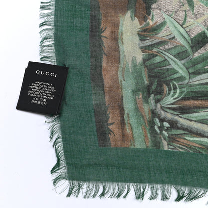 Gucci Modal Silk GG Monogram GG Tian Shawl Scarf Green Dark Green 5 of 8