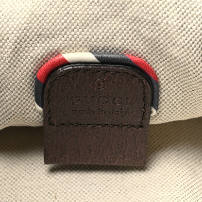 Gucci Soft GG Supreme Monogram Courrier Web Double Buckle Backpack Beige New Acero 6 of 11