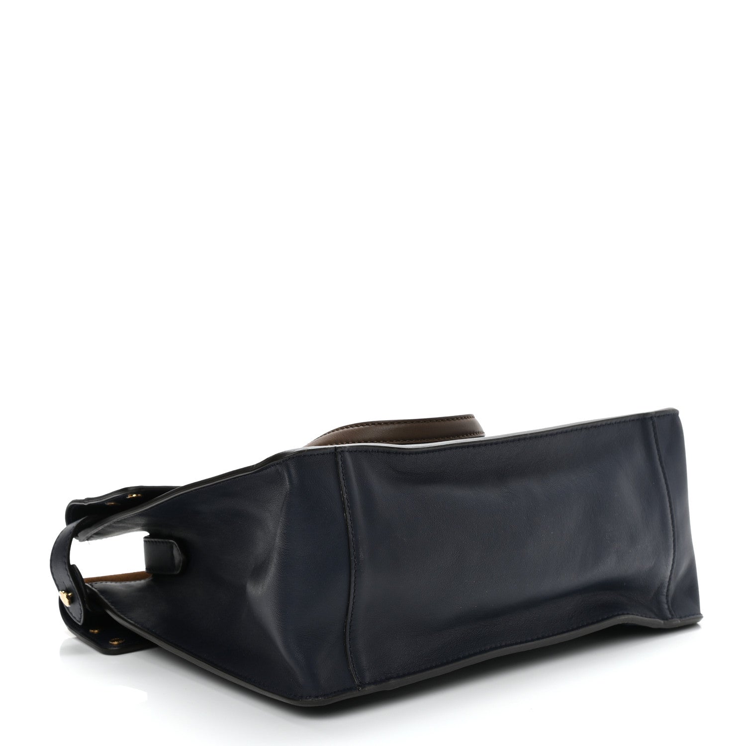 Fendi Vitello Grace Suede Large Flip Tote Midnight Marrone 5 of 11