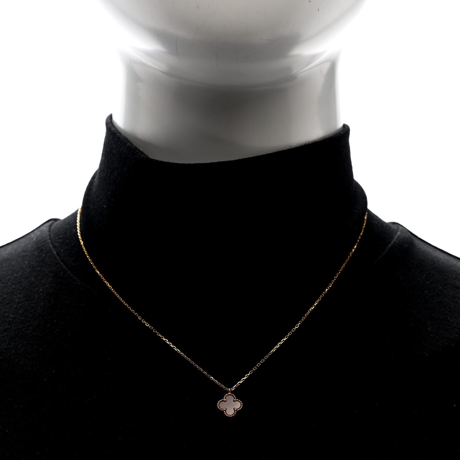 Van Cleef & Arpels 18K Rose Gold Carnelian Sweet Alhambra Pendant Necklace 2 of 4