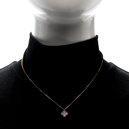 Van Cleef & Arpels 18K Rose Gold Carnelian Sweet Alhambra Pendant Necklace 2 of 4