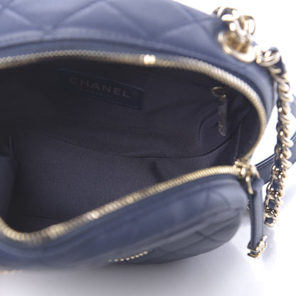 Chanel Lambskin Quilted Studded Camera Case Navy 5 of 11