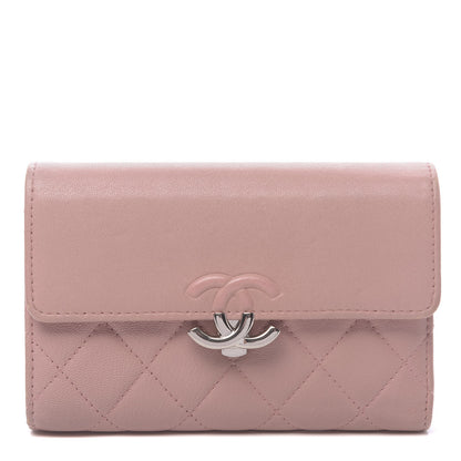 Chanel Lambskin Quilted CC Box Flap Wallet Light Pink 1 of 16