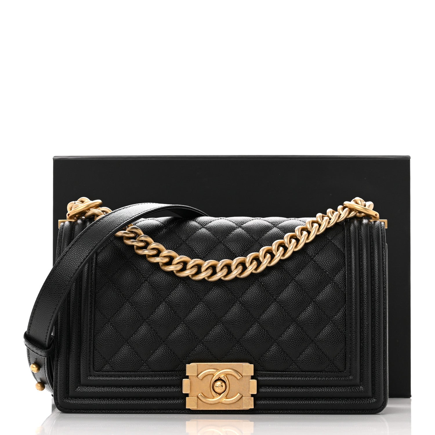 Chanel Caviar Quilted Medium Boy Flap Black 11 of 11