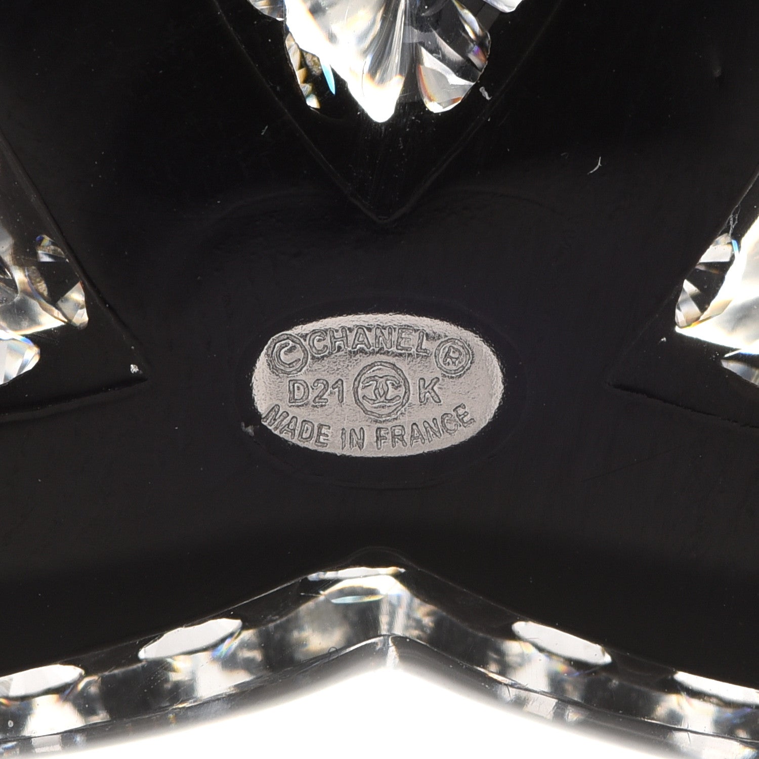 Chanel Resin Crystal CC Brooch Silver Black 4 of 5