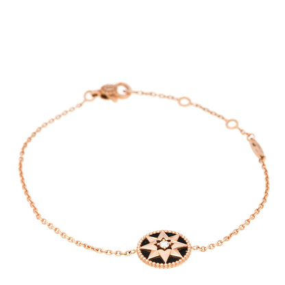 Christian Dior 18K Rose Gold Diamond Black Onyx Rose Des Vents Bracelet 1 of 5