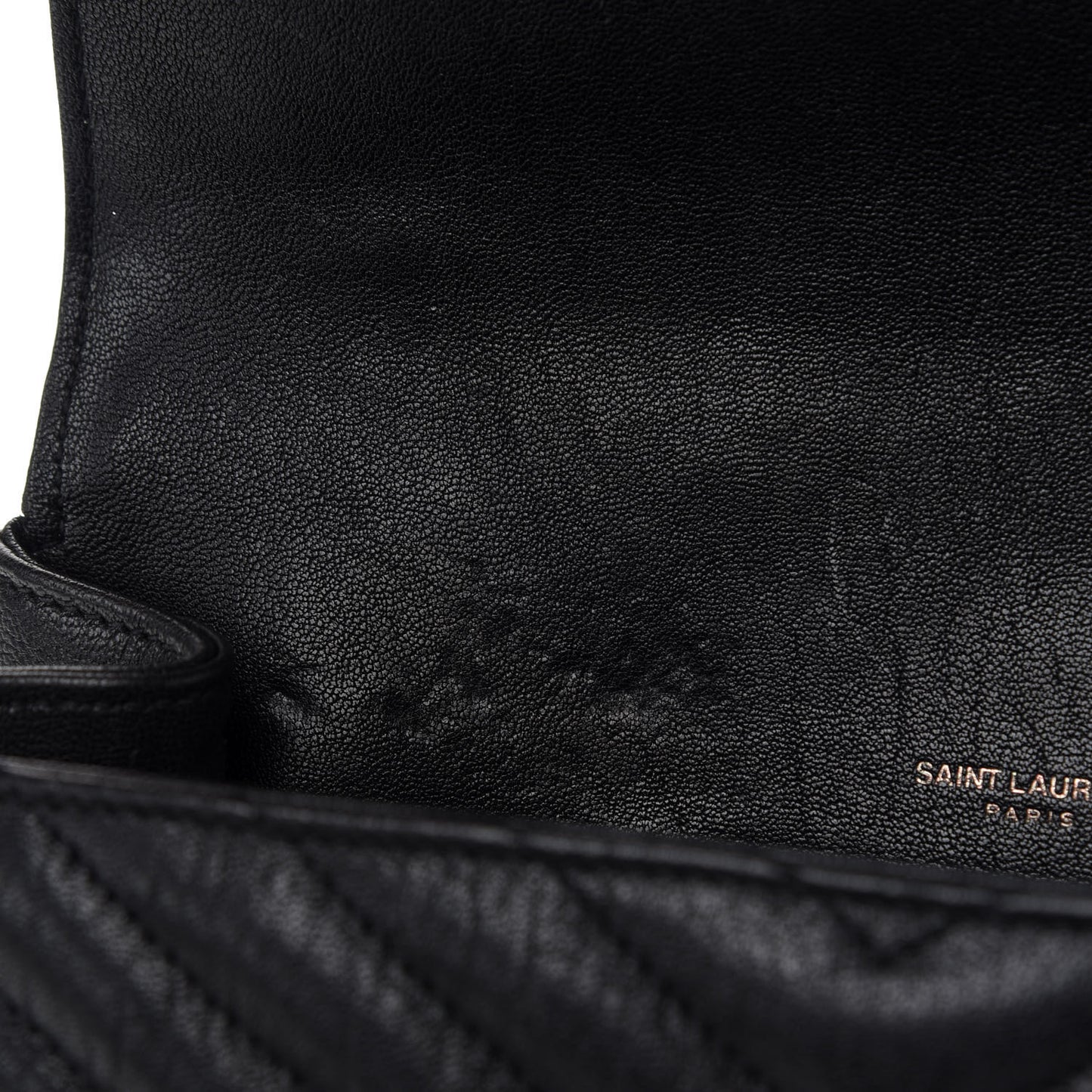 Sheepskin Matelasse Chevron Monogram Monochrome Medium College Bag Black