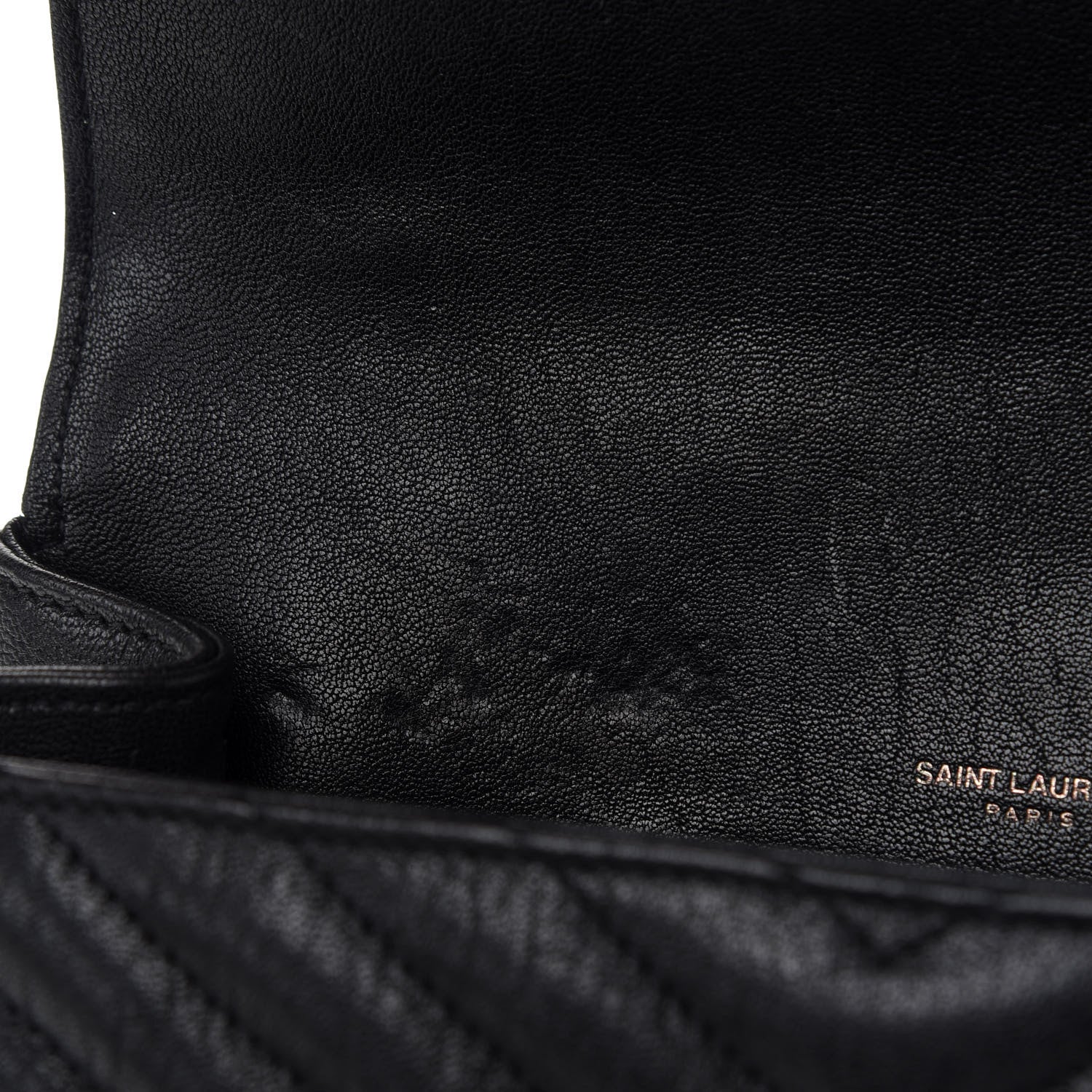 Saint Laurent Sheepskin Matelasse Chevron Monogram Monochrome Medium College Bag Black 12 of 12