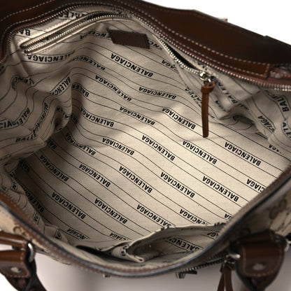 Balenciaga X GUCCI GG Monogram Azalea Calfskin Neo Classic Silver Hardware Medium City Beige Ebony Brown Sugar 6 of 11