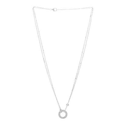 Cartier 18K White Gold 2 Diamond LOVE Necklace 3 of 4