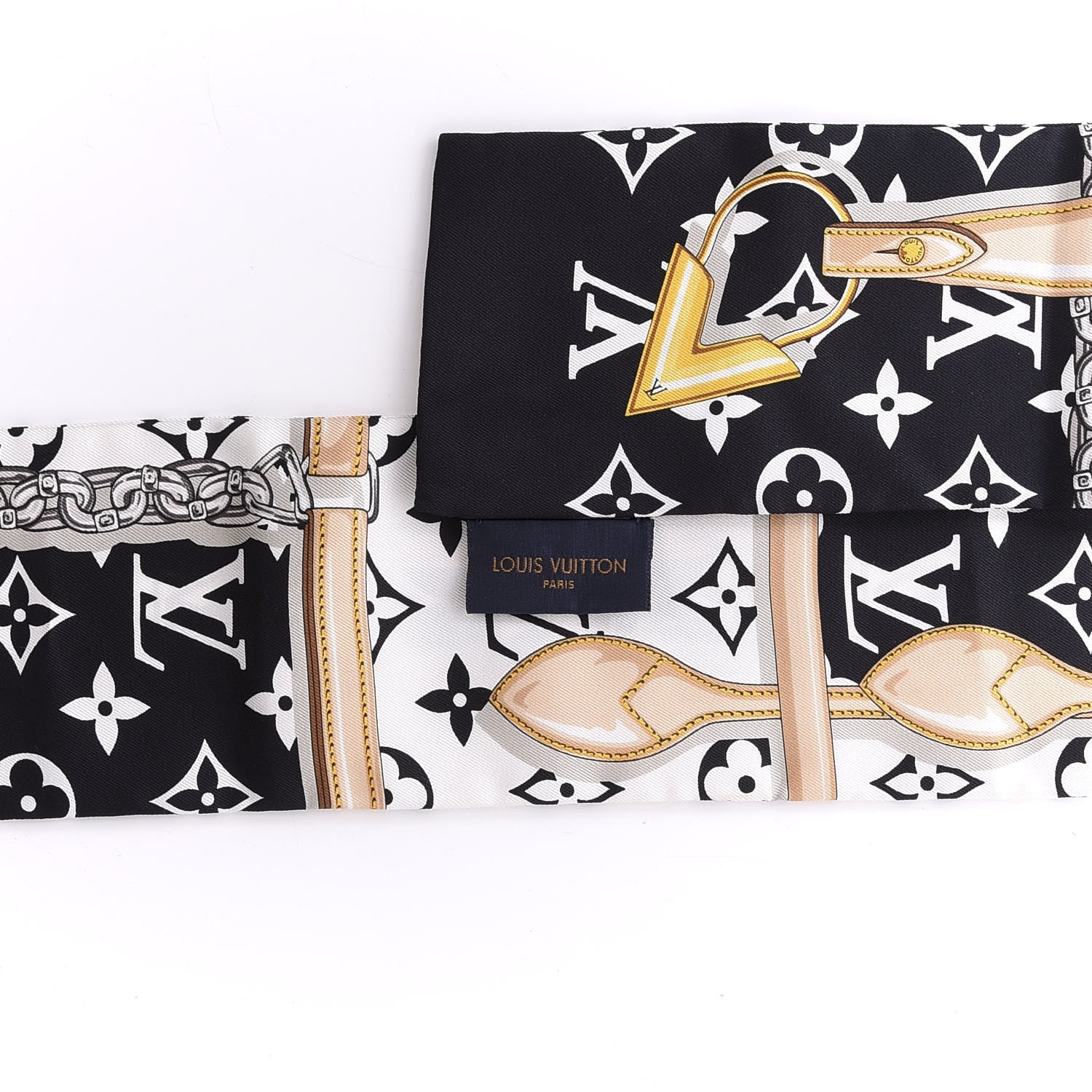 Louis Vuitton Silk Monogram Confidential Bandeau Black 4 of 4