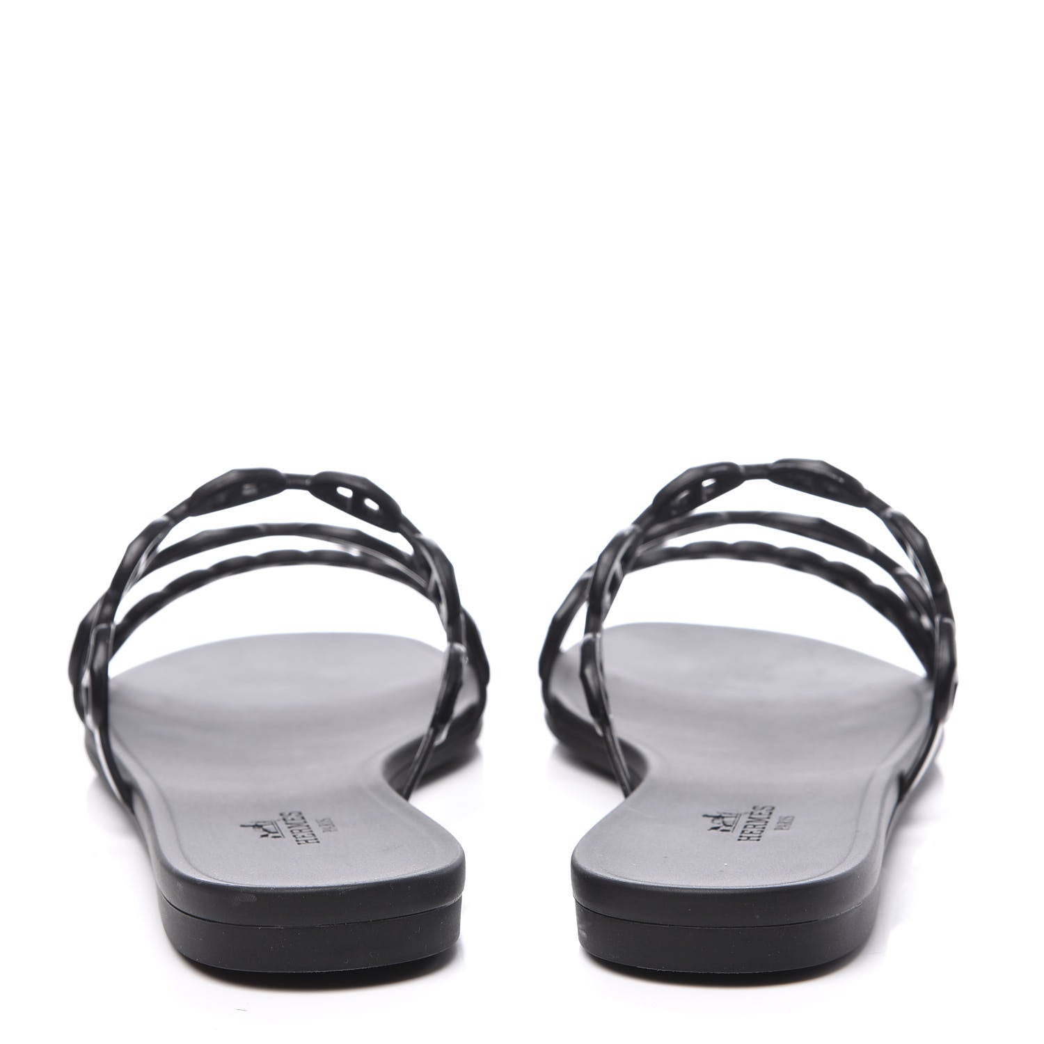 Hermes Rubber Chaine d'Ancre Rivage Sandals 37 Black 7 of 10